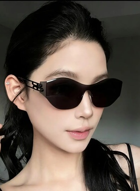 圆方脸显脸小防紫外线无框墨镜