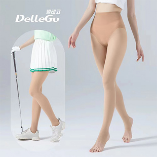 韩国DelleGo高尔夫袜子女夏季防晒丝袜运动长筒袜子冰丝超弹球袜