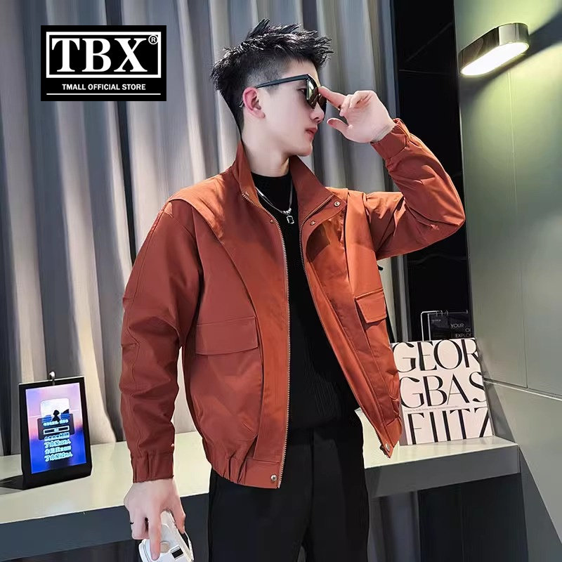 高端酒红色男士外套春秋冬季2025新款高级感工装立领夹克男款棉服