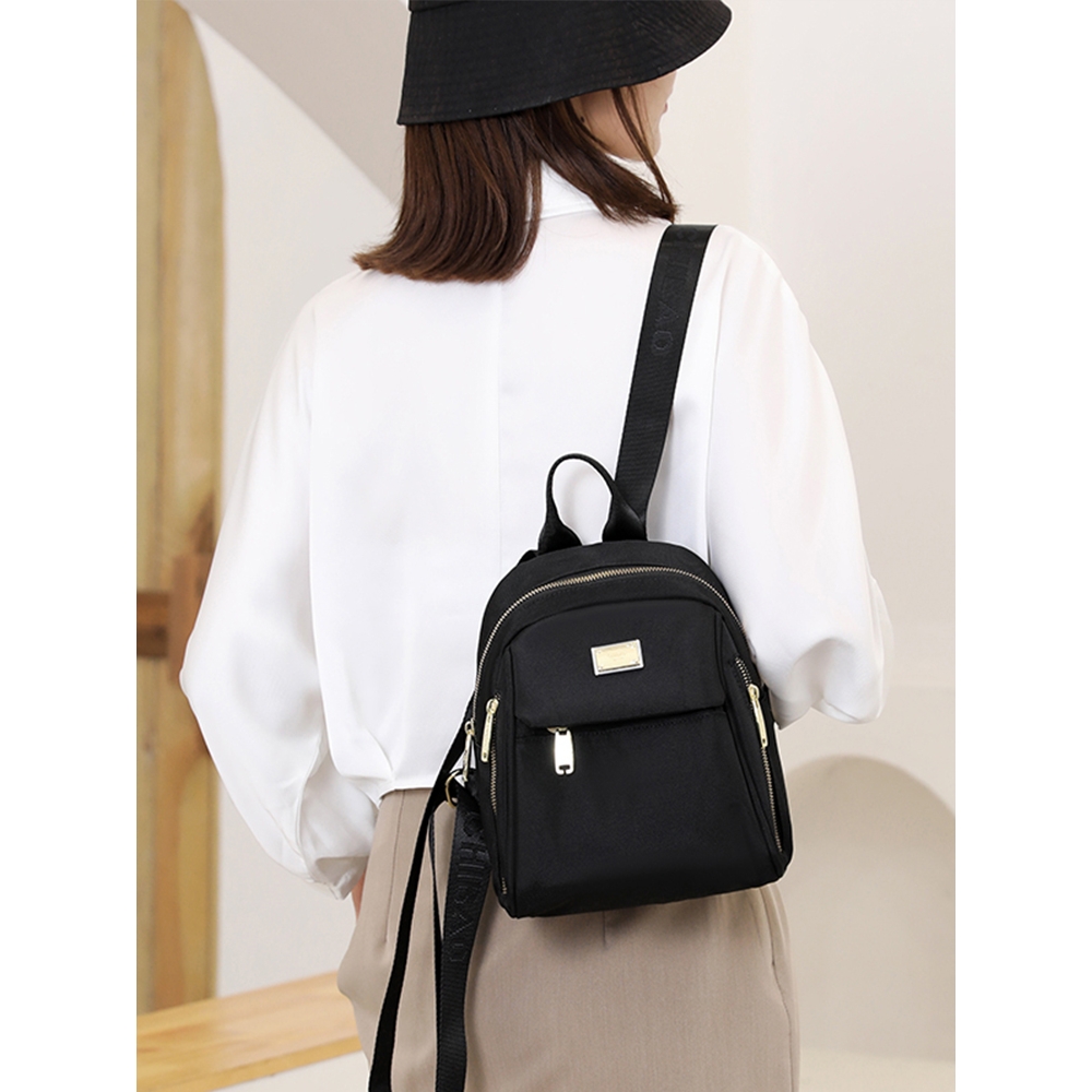 2024新款休闲牛津布双肩包女士轻便大学生简约防水迷你小背包书包