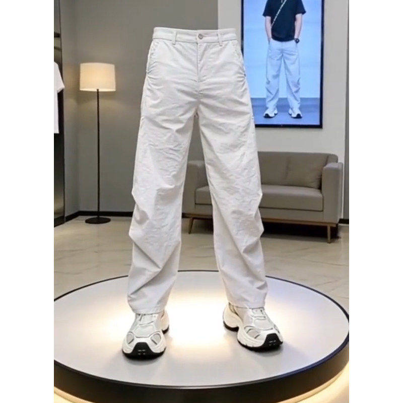 灰色冰丝速干裤子男士夏季薄款直筒裤潮流痞帅百搭休闲运动哈伦裤