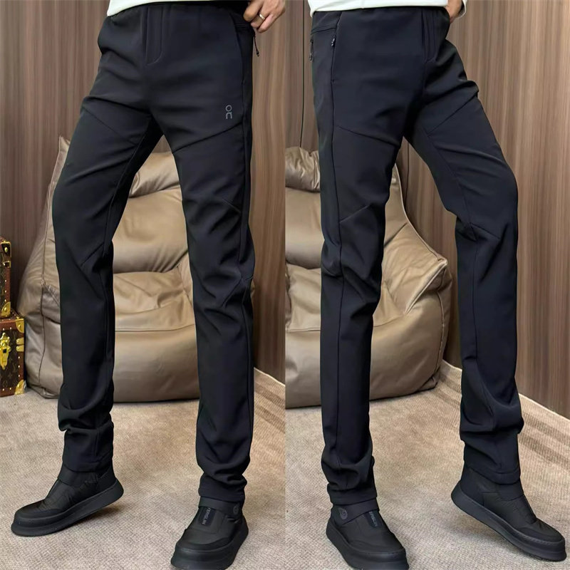 防水软壳冲锋裤男士2025新款春秋冬季加绒男裤直筒休闲长裤子男款
