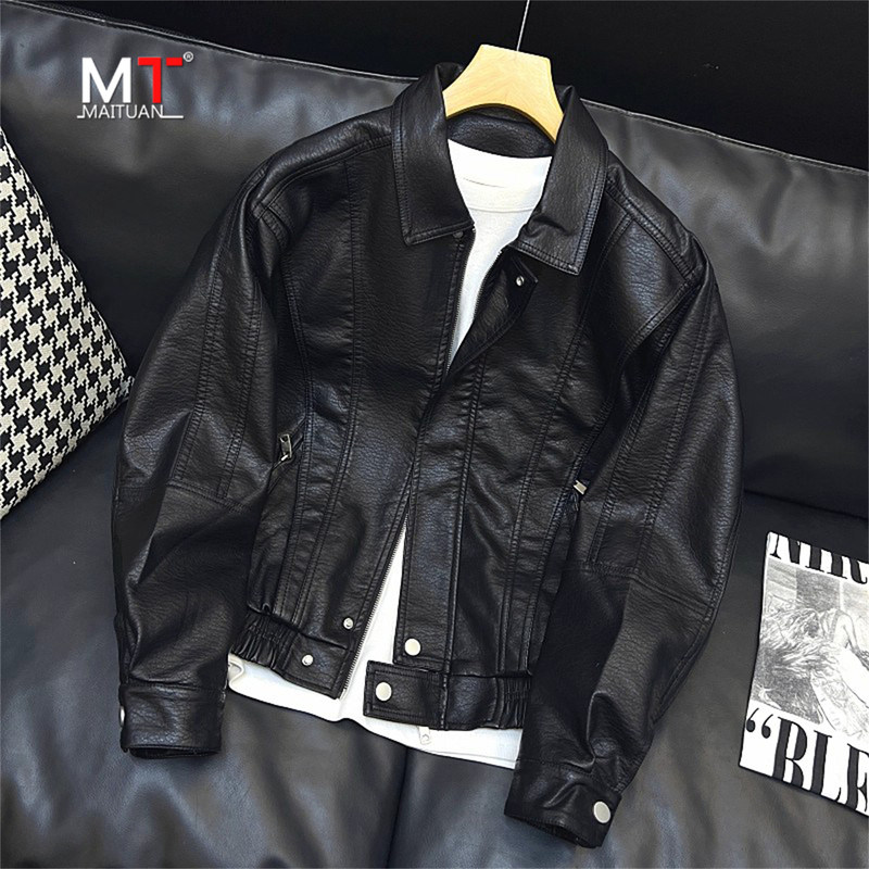 高端皮衣外套男士2025新款春秋冬季加绒加厚机车服休闲皮夹克男款