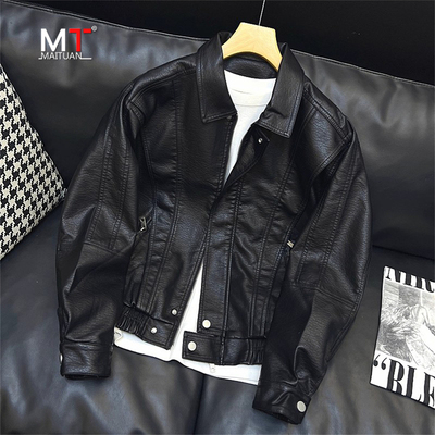 高端皮衣外套男士2025新款春秋冬季加绒加厚机车服休闲皮夹克男款
