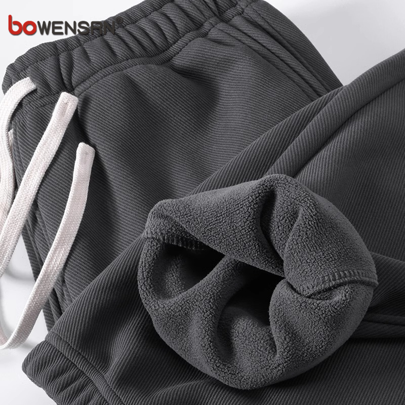 高端摇粒绒束脚卫裤男士2025新款秋冬季加绒宽松休闲裤男裤子男款