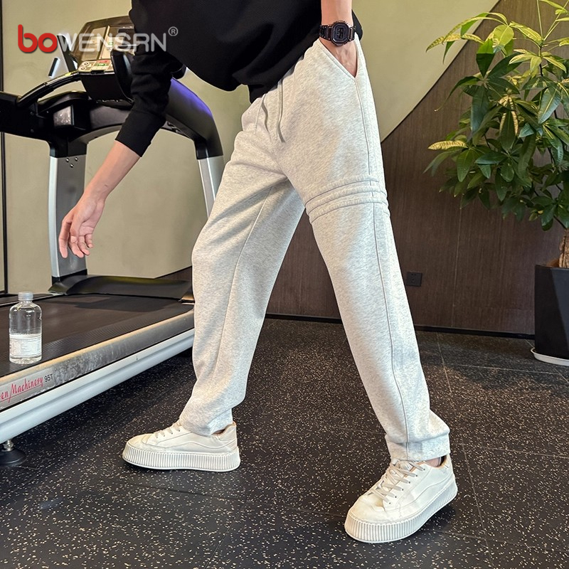 高级感痞帅条纹卫裤男士2025新款春秋冬季加绒男裤休闲长裤子男款