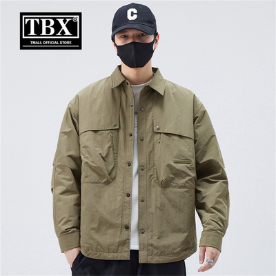 高端二棉工装外套男士2025新款春秋冬装加棉加厚翻领夹克棉服男款