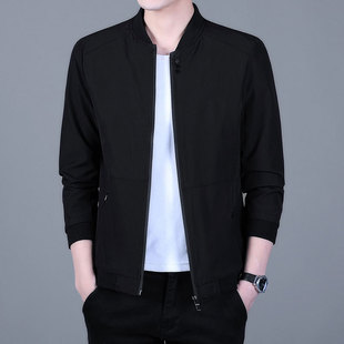 高端外套男士春秋冬季2025新款潮流加绒加厚商务休闲行政夹克男款