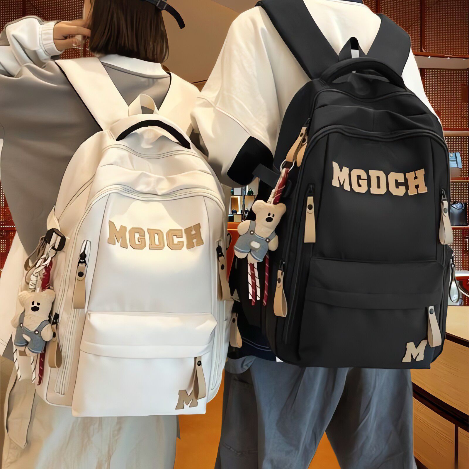 法国MKDN新款书包女初中生高中生小学生双肩包男大容量旅行电脑包