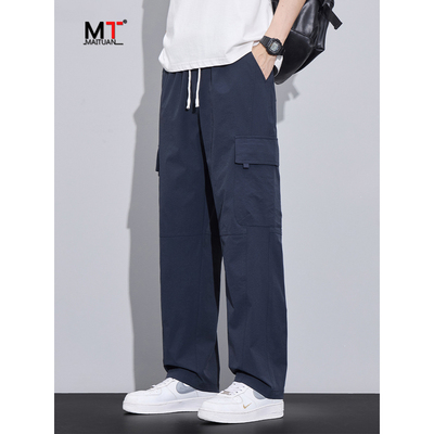 高端工装裤子男士2025新款春秋潮牌宽松直筒伞兵裤运动休闲裤男款