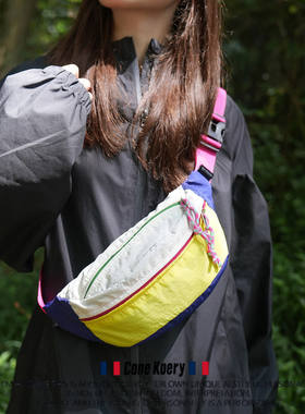 法国多巴胺风格胸包男女休闲户外斜挎包运动单肩小背包手机包腰包