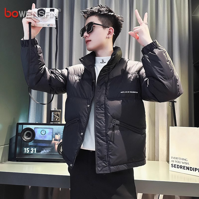 高端轻薄羽绒服男士冬季2025新款高级感痞帅立领短款夹克外套男款