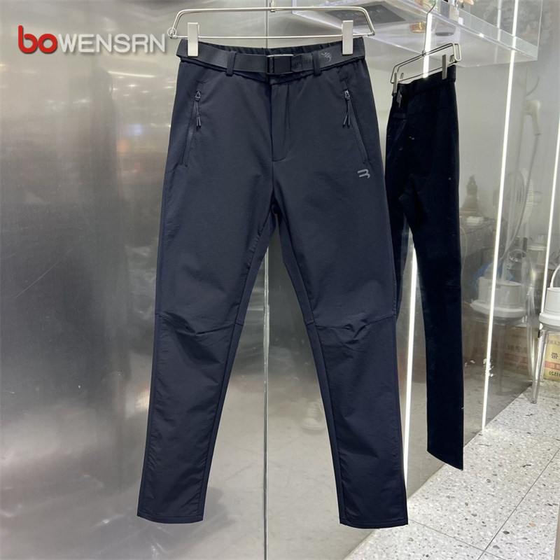 高端防水软壳冲锋裤男士2025新款春秋男裤直筒长裤子男款冬季加绒