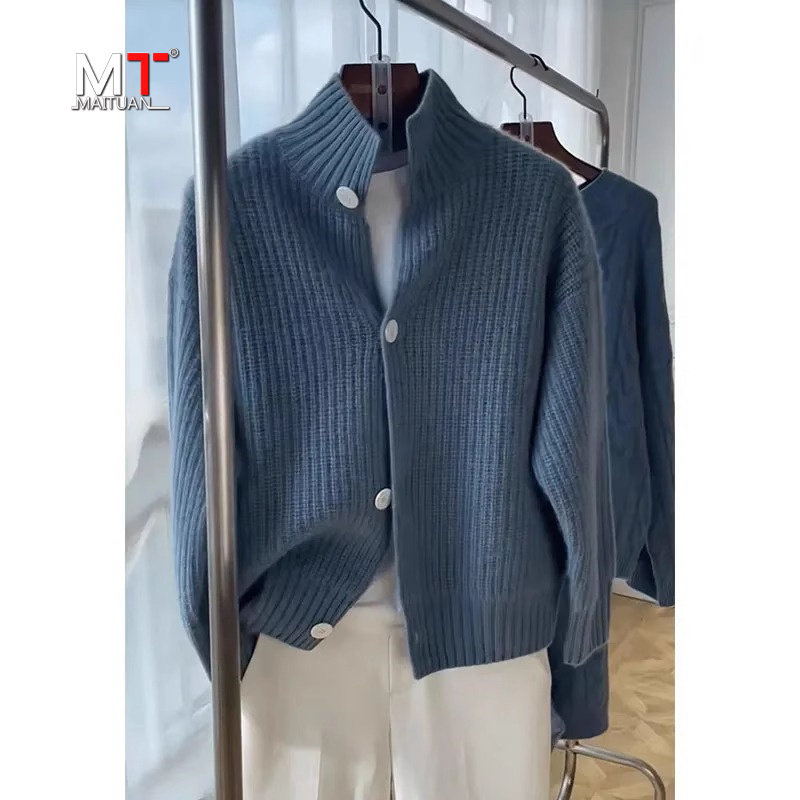 高端开衫毛衣外套男士春秋冬季2025新款高级感宽松休闲针织衫男款