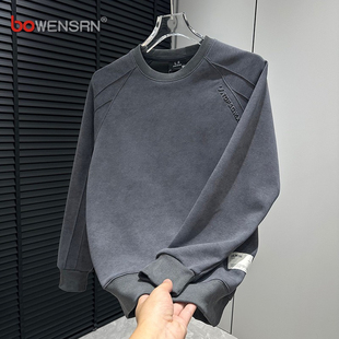 潮牌扎染结构卫衣男士2025新款春秋冬季加绒高级感时尚打底衫男款