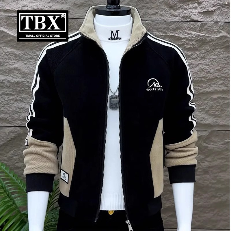 高端夹克男士外套2025新款春秋冬季加绒修身立领上衣男款休闲秋装