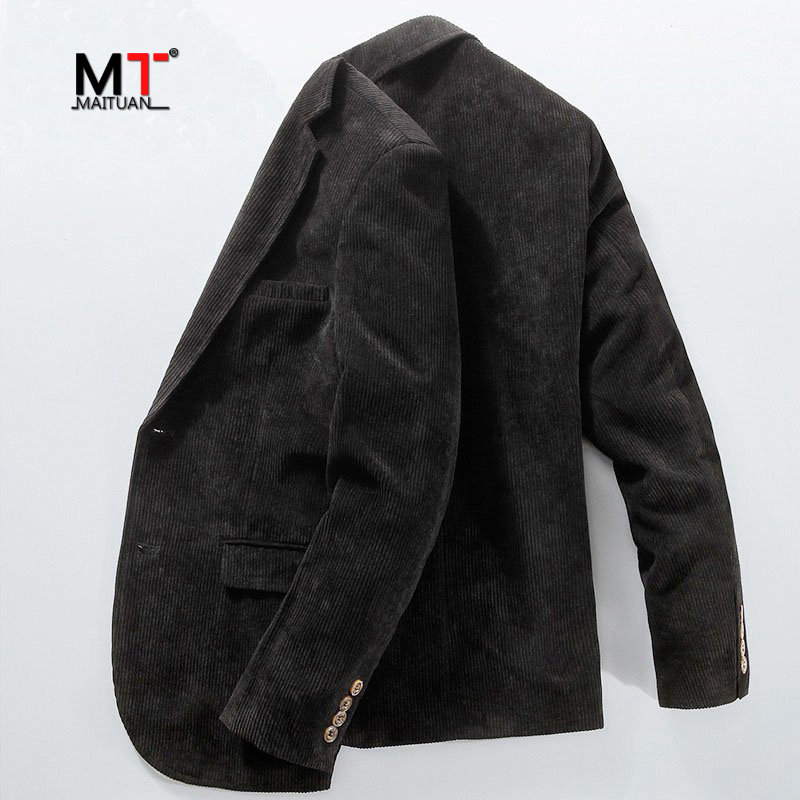 高端灯芯绒休闲西装外套男士秋冬2025新款高级感男装商务西服男款