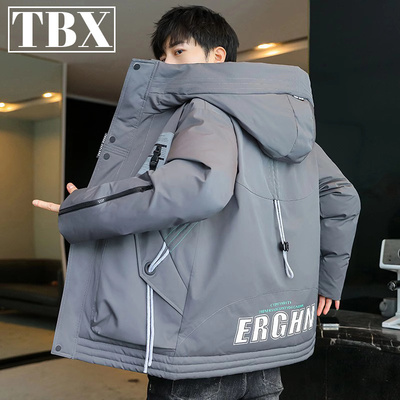 棉衣连帽外套男士2025新款冬季加厚保暖工装棉袄冬装羽绒棉服男款