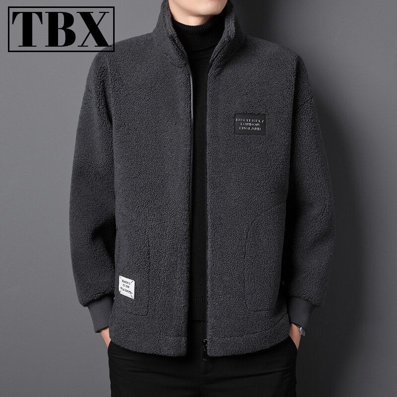 高端羊羔绒外套男士秋冬季2025新款大码皮毛一体加厚立领夹克男款