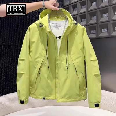 高端冲锋衣外套男士2025新款爆款春秋季连帽宽松工装夹克男款冬装