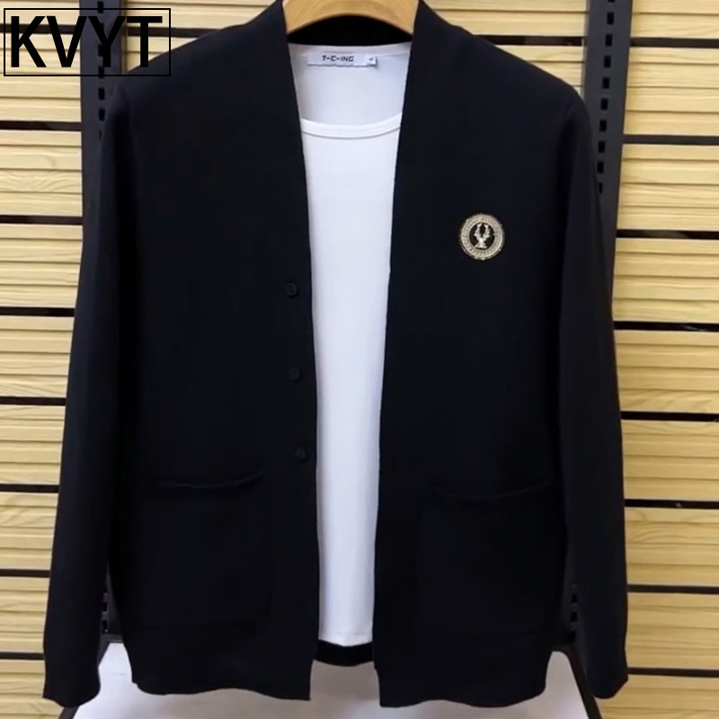 针织开衫毛衣男士外套新款2025爆款潮牌高级感痞帅男装上衣春秋款