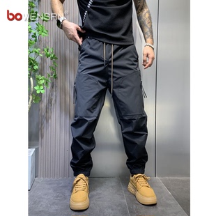 高端工装裤男士2025新款春秋季束脚高级感休闲男裤子男款冬季加绒
