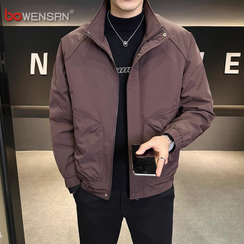 高端立领棉服外套男士2025新款春秋冬季加厚痞帅休闲二棉夹克男款