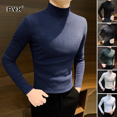 高端半高领毛衣打底衫男士秋冬季2025新款修身保暖针织衫上衣男款
