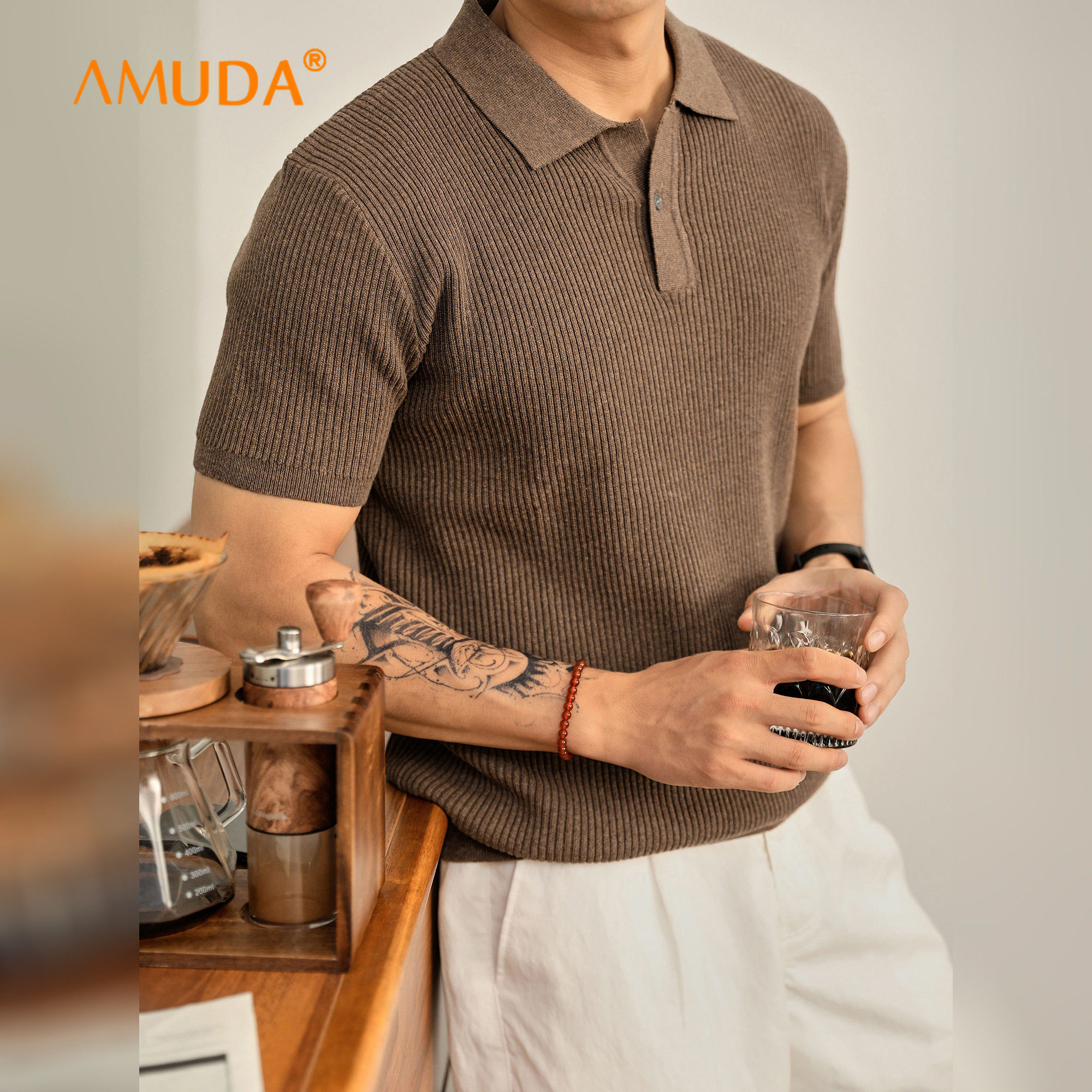 高端老钱风针织POLO衫男士短袖T恤2026新款夏季肌理感上衣服男款