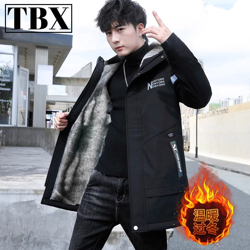 中长款风衣外套男士春秋季2025新款派克服冲锋衣男款冬装加绒大衣