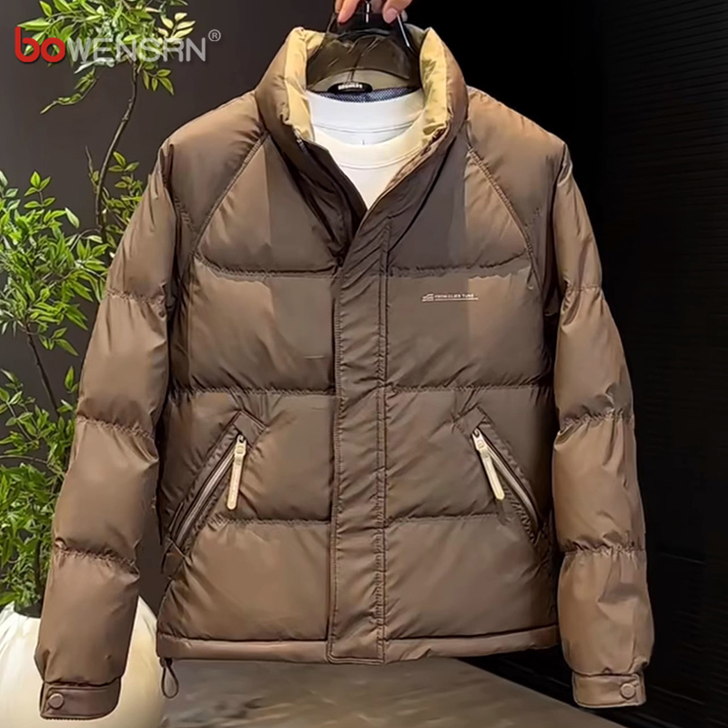 高级感立领轻薄羽绒服男士2025新款爆款冬季痞帅保暖防寒外套男款