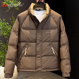 高级感立领轻薄羽绒服男士2025新款爆款冬季痞帅保暖防寒外套男款