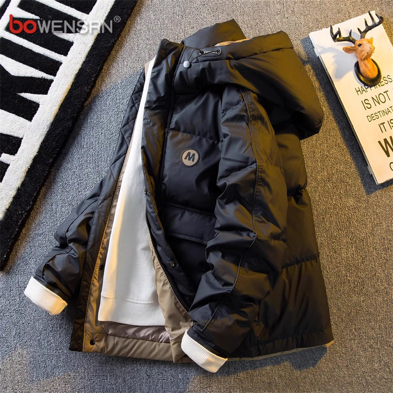 潮牌轻薄羽绒服男士2025新款冬季高级感加厚保暖连帽夹克外套男款