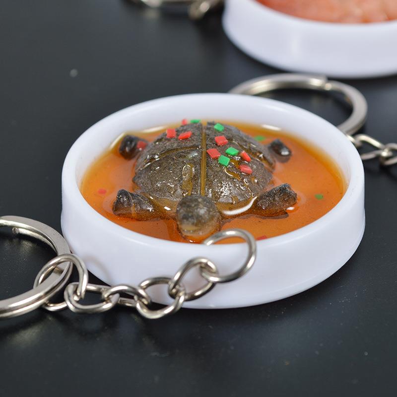 微缩仿真大闸蟹龙虾菜品钥匙扣食玩食物模型挂件活动广告礼品