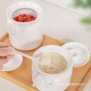 家用陶罐猪房耐高温瓷带盖大容量荤油辣子辣椒调厨料密封罐子