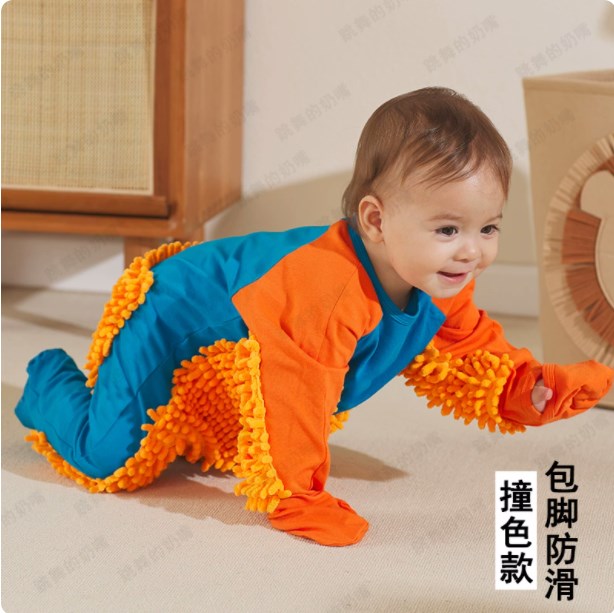 婴儿爬行服宝宝爬爬服拖地连体