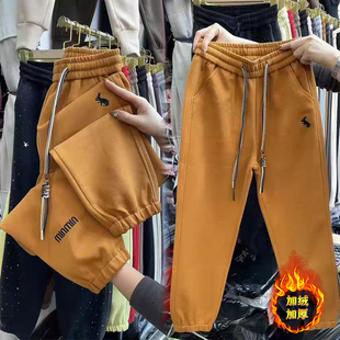 高腰宽松显瘦束脚休闲裤 2025冬季 女加绒加厚哈伦裤 百搭卫裤 潮 新款