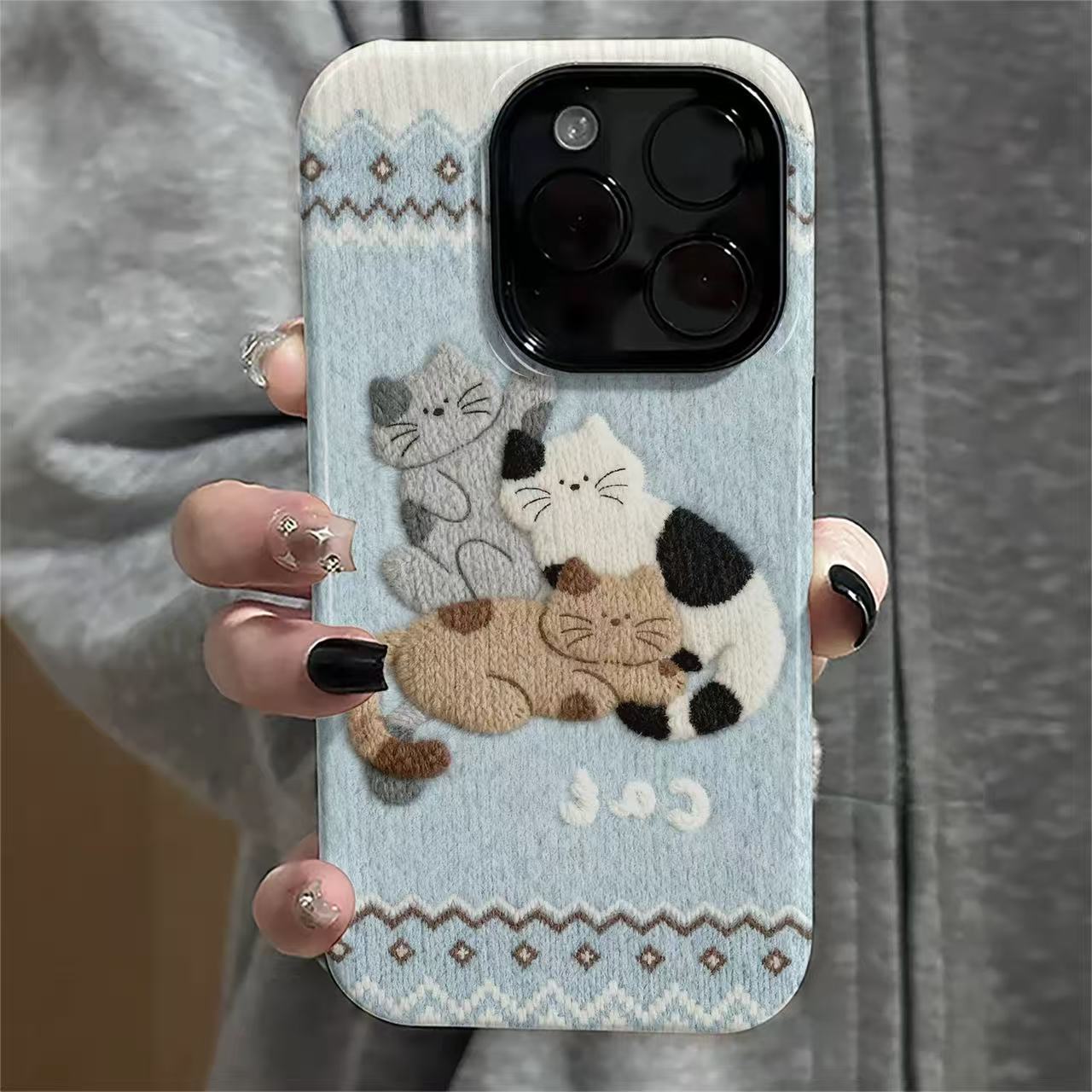 平面冬日趴趴猫手机壳