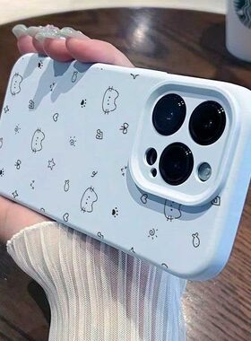 iPhone可爱音符猫咪适用iPhone16promax手机壳精孔新款iPhone15pro全包防摔14pro女款13pro
