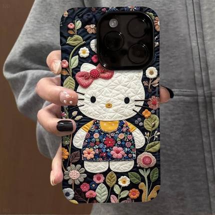 打印花朵猫咪适用iPhone17pro手机壳苹果16ProMax硬壳菲林二合一15plus防摔14/13/12/11保护套女款7/8PXRXS