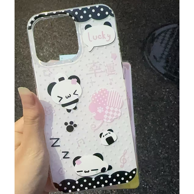 iPhone16可爱卡通熊猫手机壳
