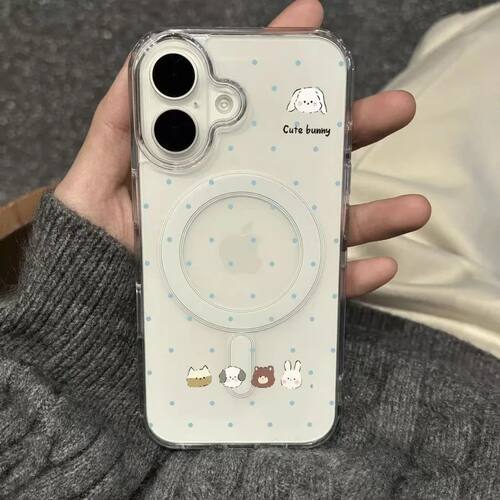 iPhone17波点磁吸透明手机壳
