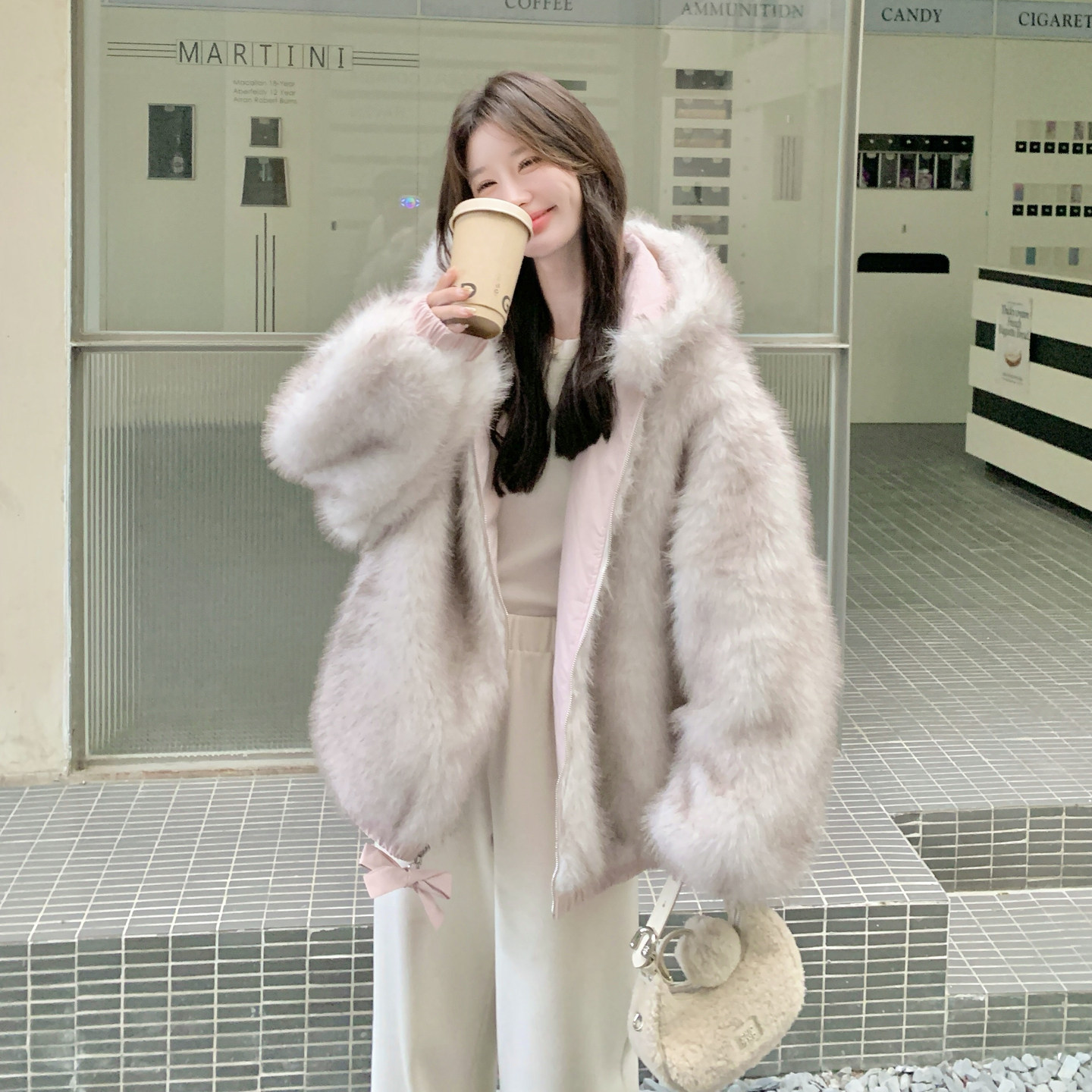 【新品】25冬两面穿毛毛派克外套2C251-5709-P235-K358,女装短外套,2C251