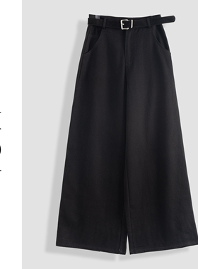 （周哥甄选）黑色高级感气质时尚百搭裤子-17977