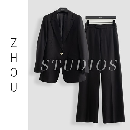 黑色设计师西装气质套装-16608