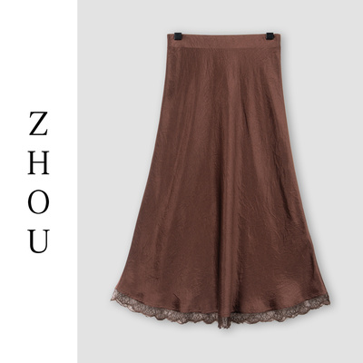 （周哥甄选）咖色半身裙-70105