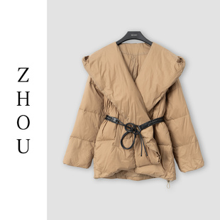 （周哥甄选）棕绿色羽绒外套-32397