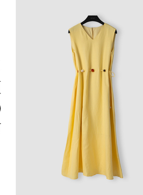 （周哥甄选）黄色连衣裙-22046