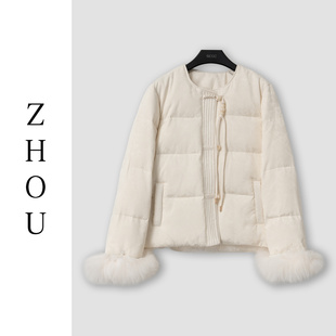 (周哥甄选)米白色羽绒服-32851