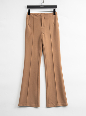卡其色窄版阔腿裤-11437